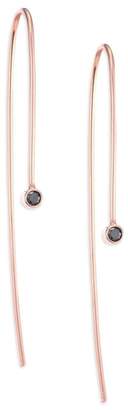 Black Diamond Zoë Chicco & 14K Rose Gold Threader Earrings