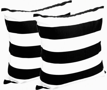 BRBCA Stripe Pillowcase Set - Soft Square Throw Pillow Covers for Couch - Decorative Home Decor Gift - Black White Pattern