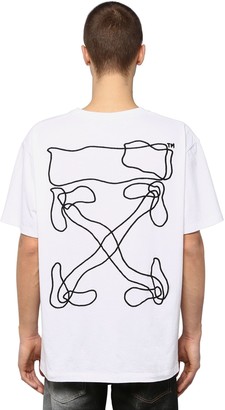 Off-White Embroidered & Printed Oversize T-Shirt