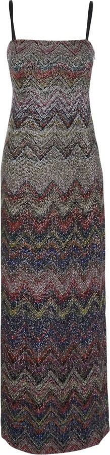 Zigzag-Motif Sleeveless Dress