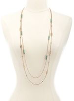 Thumbnail for your product : Charlotte Russe Long Marbled Stone Layered Necklace