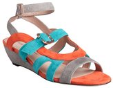 Thumbnail for your product : Rebecca Minkoff turquoise and orange suede cutout ankle strap 'Nella' wedge sandals