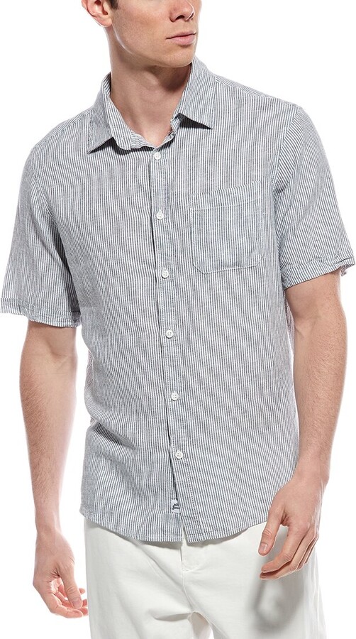 Mr.Swim Mr. Swim Stripe Linen-Blend Shirt