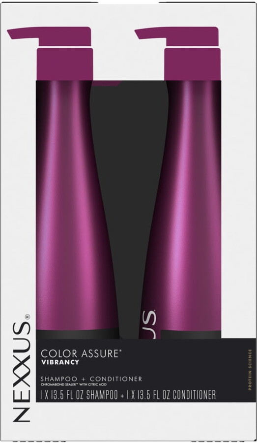 Nexxus Color Assure Shampoo And Conditioner for Color Treated Hair Vibrancy Powered by CHROMABOND SEALER with Citric Acid, 13.5 fl oz 2 Count