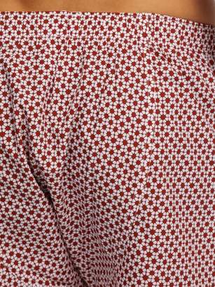 Sunspel Shibori Floral Print Cotton Boxer Shorts - Mens - Red