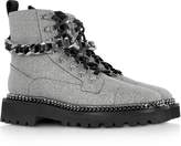 Thumbnail for your product : Balmain Chain and Glitter Leather Army Boots