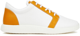 Giuseppe Zanotti Cory Two-tone Smooth And Pebbled-leather Sneakers