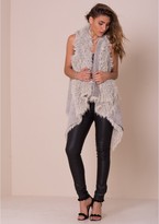 Thumbnail for your product : Missy Empire Kinga Grey Reversible Fluffy Gilet