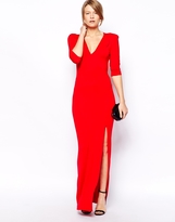 Thumbnail for your product : Love Jersey Maxi Dress with Plunge Neck and Thigh Split