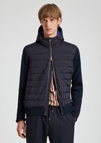 Thumbnail for your product : Paul Smith Mens Navy Mixed Media Hooded Down Jacket