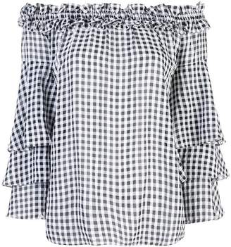 Michael Kors Collection off-shoulder tiered sleeve blouse