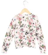 Thumbnail for your product : Armani Junior Girls' Jewel-Embellished Floral Print Cardigan w/ Tags