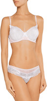 Thumbnail for your product : Mimi Holliday True Love low-rise silk-trimmed lace thong