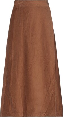 Womens Skirts Three Graces London Skirts Brown Three Graces London Theo Wrap-front Cotton-corduroy Midi Skirt in Dark Brown 