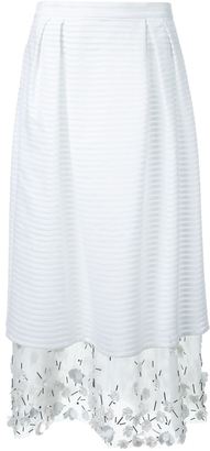 Mother of Pearl embellished layered skirt