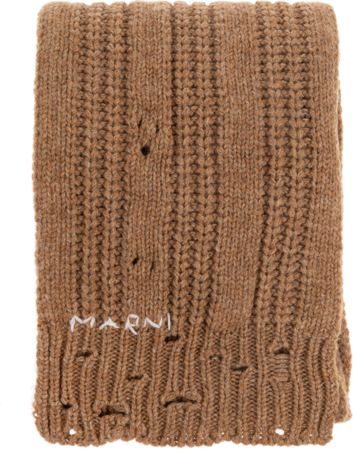 Marni Scarf With Logo  - Brown