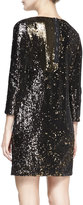 Thumbnail for your product : Halston Sequined Boat-Neck Shift Dress