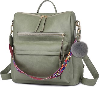 ROOSALANCE Women's Backpack Purse Multipurpose Design Convertible Satchel Handbags  Fashion Shoulder Bag Waterproof Anti-theft PU Leather Travel Bag Girls  Ladies(Soybean Sand Red) - ShopStyle