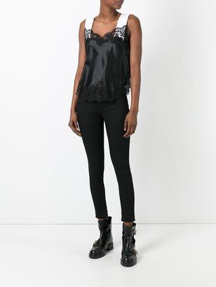 Givenchy contrast strap lace camisole - women - Silk/Cotton/Polyamide - 38