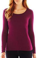Thumbnail for your product : Liz Claiborne Long-Sleeve Scoopneck Tee - Talls