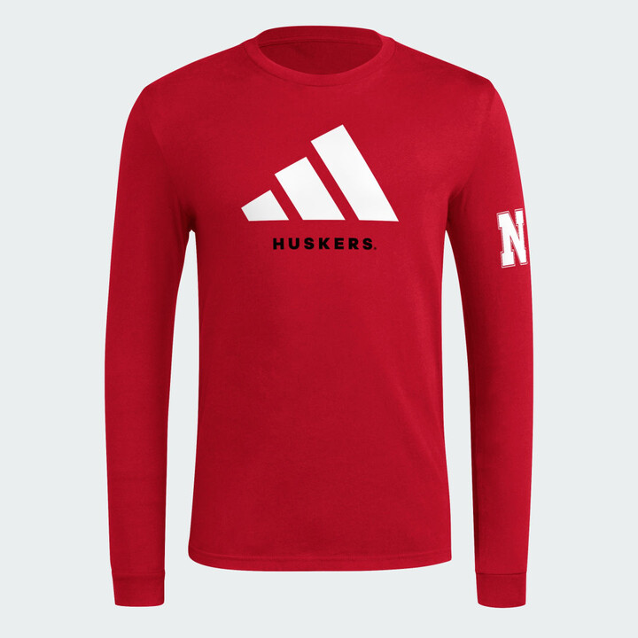 adidas Nebraska Cornhuskers adi DNA Cotton Long Sleeve Tee Team Power Red S Mens