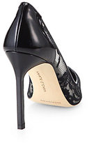 Thumbnail for your product : Manolo Blahnik Pacha Lace & Patent Leather Pumps