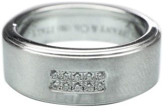 Tiffany & Co. 18K White Gold Century 0.10ct. Diamond Wedding Band Ring Size 8