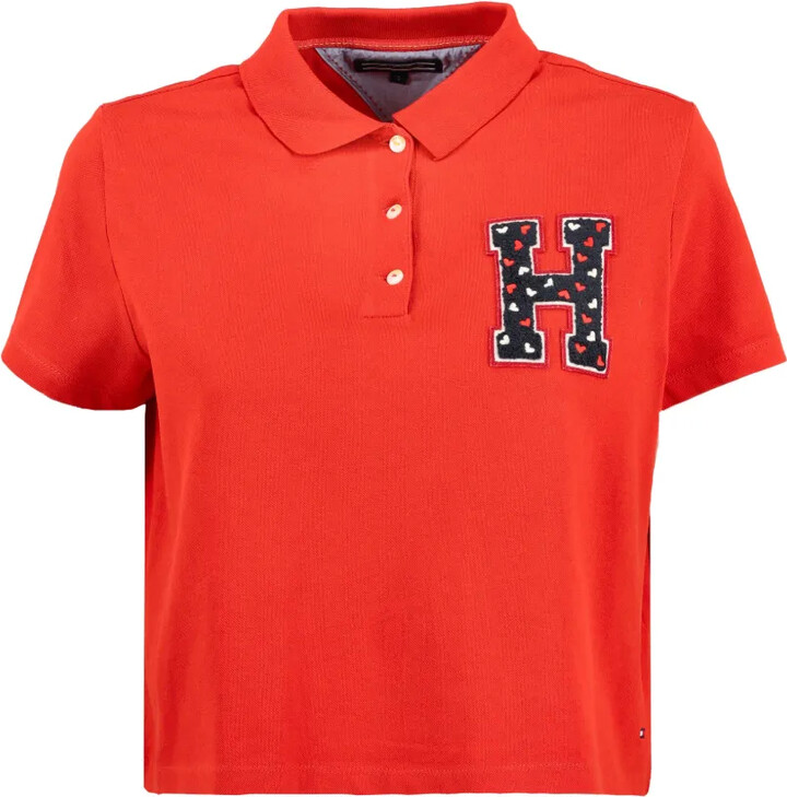 Tommy Hilfiger Letter-Appliqué Polo Top