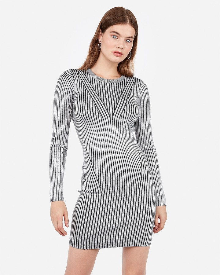 long fitted sweater dress