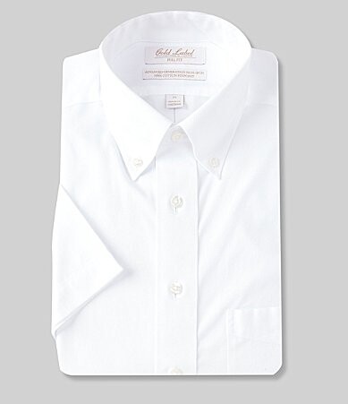 Roundtree & Yorke Gold Label Roundtree Yorke Non-Iron Full-Fit Button Down Collar Short-Sleeve Dress Shirt