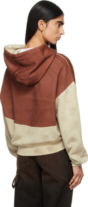 Eckhaus Latta Beige & Red Boxy Hoodie - ShopStyle