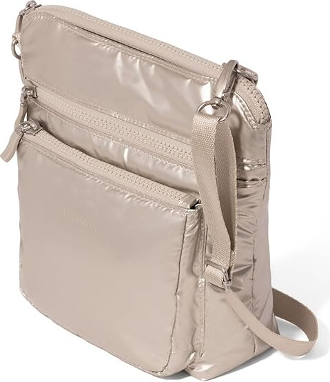 Baggallini Modern Pocket Crossbody Cross Body Women's Handbags Platinum Ecopuff, Nylon/Polyester