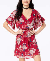 Thumbnail for your product : As U Wish Juniors' Printed Ruffle-Sleeved Dress
