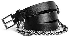 Womens Accessories Belts Zadig & Voltaire Leather Rock Chain Belt in Black 