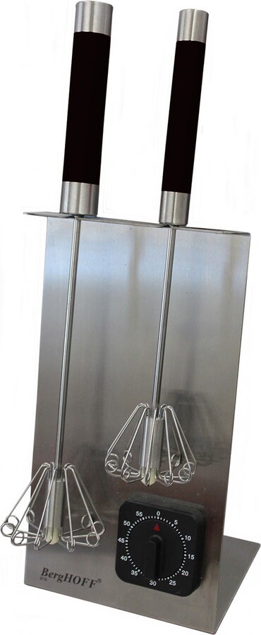 Berghoff Black 4-Piece Whisk & Timer Set