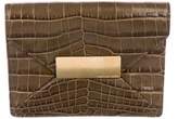 Thumbnail for your product : Michael Kors Embossed Leather Clutch Green Embossed Leather Clutch