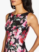 Thumbnail for your product : Adrianna Papell Mikado Floral Knee Length Dress, Black/Pink