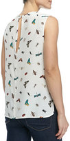 Thumbnail for your product : Equipment Kyle Sleeveless Nature-Print Blouse