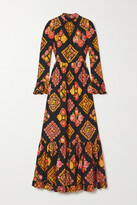 Thumbnail for your product : La DoubleJ Visconti Tiered Floral-print Crepe Maxi Dress - Black
