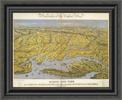 East Urban Home 'Virginia; Maryland Delaware and the District of Columbia; 1861' Framed Print