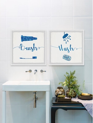 Marmont Hill Bath Blues - 2 Piece Single Picture Frame Print Set