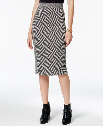 Bar III Printed Knit Pencil Skirt, Only at Macy's