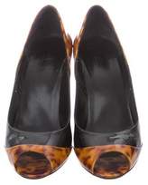 Thumbnail for your product : Gucci Patent Leather Peep-Toe Pumps