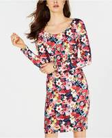 Thumbnail for your product : Betsey Johnson Floral-Print Long-Sleeve Sheath Dress