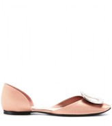 Thumbnail for your product : Roger Vivier Crystal-embellished satin ballerinas