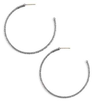 Konstantino 'Silver Classics' Medium Etched Hoop Earrings
