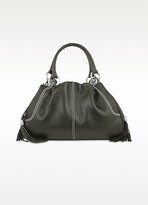 Thumbnail for your product : Buti Black Pebble Italian Leather Satchel Bag