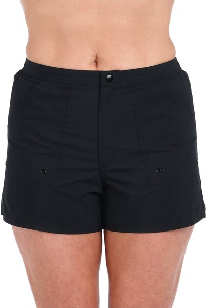 Maxine Of Hollywood MaxineofHollywoodWomen'sStandard3"WovenSwimBoardshorts,Black,6