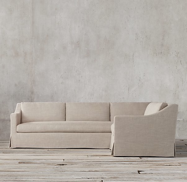 Restoration Hardware The Petite Belgian Classic Slope Arm Preconfigured