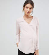 Thumbnail for your product : ASOS DESIGN Maternity long sleeve v neck blouse